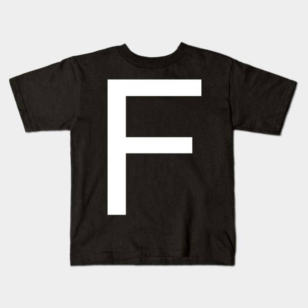 Helvetica F in white Kids T-Shirt by winterwinter